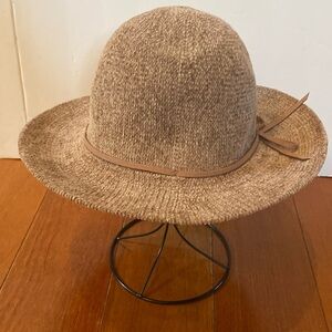 Women's A New Day Chenille Fedora Panama Hat faux leather band OSFM